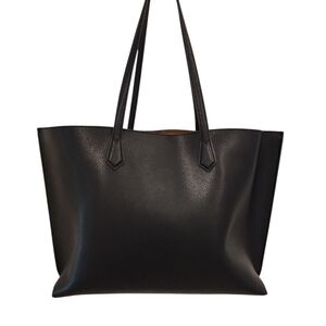 Quince Sold Out Black Italian Leather Triple Compartment Shopper Tote Bag